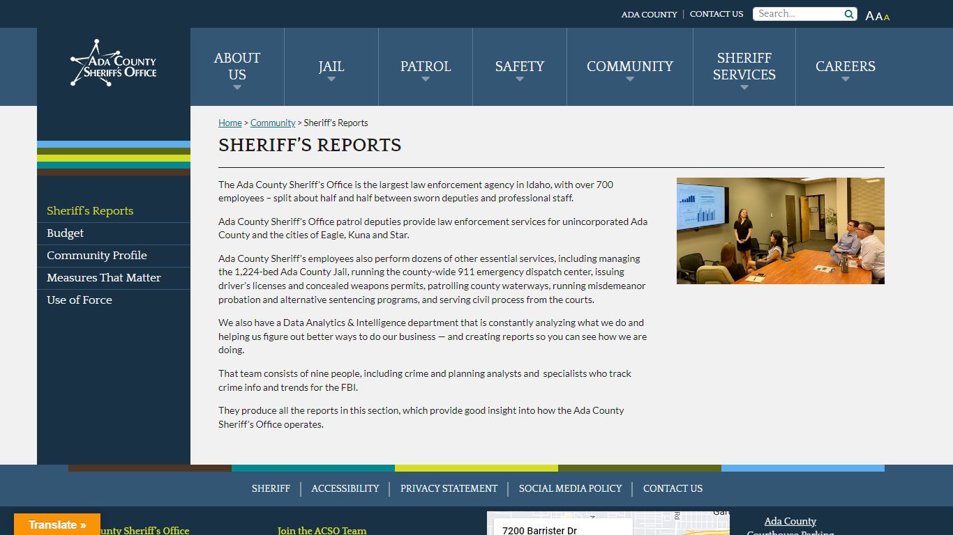 Sheriff’s Reports - Ada County Sheriff Ada County Idaho